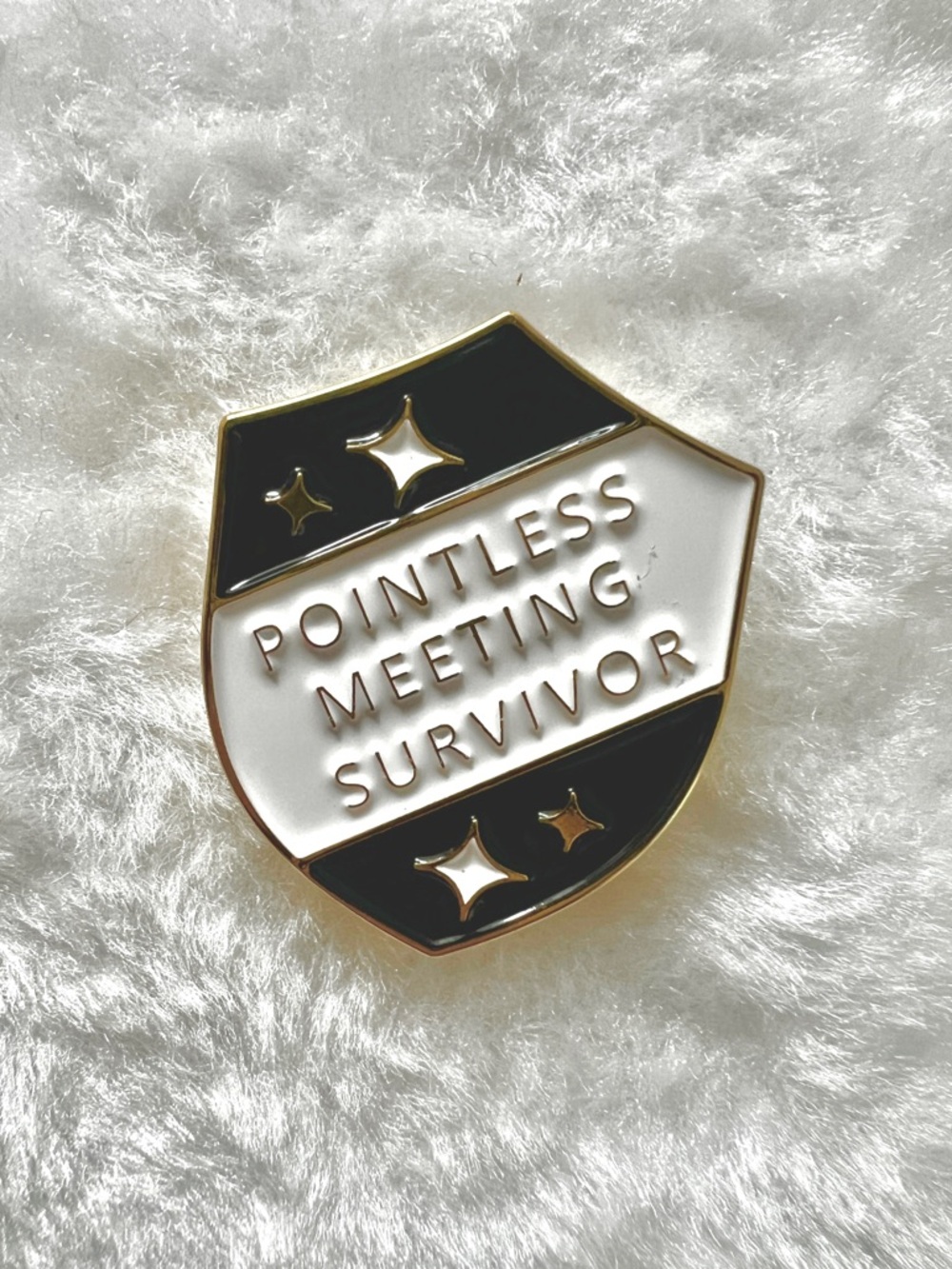 🧷😴POINTLESS MEETING SURVIVOR - Enamel Pin